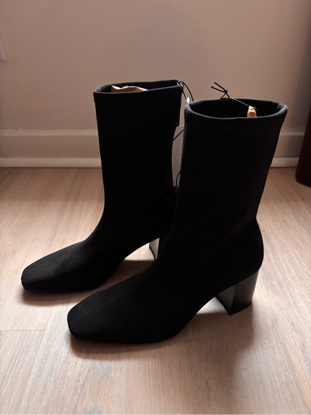 NWT H&M Square Toe Mid-Calf Boots